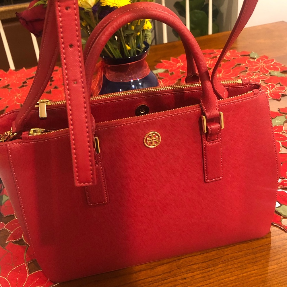 Tory Burch small double-zip tote-Red